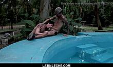 LatinLeche - Tattooed Stud Slams Sexy Latino Boy Outdoors