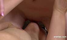 Hot Lesbian Brunette with Natural Tits in Face-Sitting