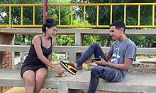 Latina prostitute gets anal fucking in park with cum!