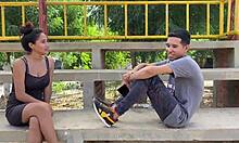 Latina prostitute gets anal fucking in park with cum!