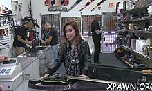 She asks, 'Want to see this amazing bimbo in a shop sex scene?' With blowjob and orgasm.