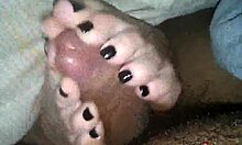 couple delivers steamy footjob cum on webcam