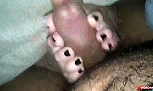 couple delivers steamy footjob cum on webcam