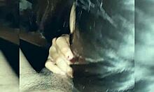 Teen whore performs deepthroat blowjob in public before boyfriend arrives