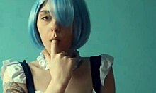 rem says, 'i love playing with these vibrating toys in my maid cosplay'