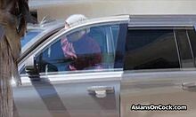 cute asian teen rides a huge cock