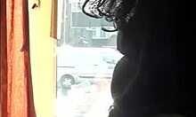 Sissy Mark Wright risks public handjob by open window.