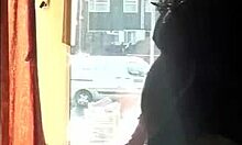 Sissy Mark Wright risks public handjob by open window.