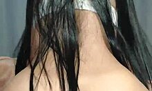 Brunette with Long Hair and Big Ass Rides Until Creampie