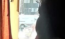 Sissy Mark Wright risks public handjob by open window.