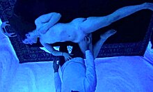 gigi breeze giving a slick blacklight massage