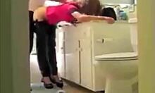 french brunette gets hardcore banged in the kitchen by her neighbor