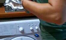 teresa cleaning the kitchen with big ass