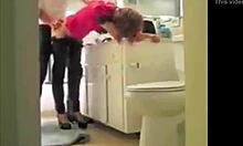 french brunette gets hardcore banged in the kitchen by her neighbor