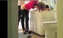 french brunette gets hardcore banged in the kitchen by her neighbor