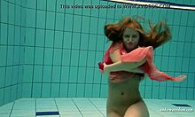 big tits silvie swims and teases with hairy slit