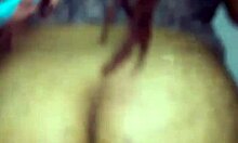 Milf sits on monster black cock and twerks her ass deliciously during interracial fucking.