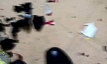 Feeling The Thrill Of Crushing Big Cars With Boots In Racing Destruction