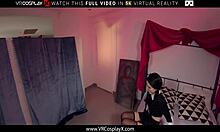 VRCosplayX Emily Cutie as Wednesday rides hard in wild POV action