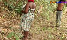 Outdoor encounter with ebony bbw and bbc