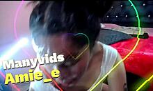 Watch this slut gag on deepthroat with spit all over his face