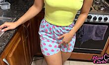 Blonde Babe Accepts Money for Big Ass Penetration in Kitchen