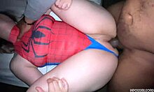 Spider Girl Takes Huge Black Cock in Wild Cosplay Action