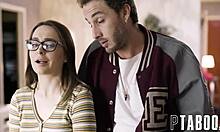 superstar jock taunts unconfident aften opal virgin into hardcore fucking