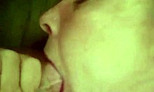 Amateur Wife Gives Sloppy Blowjob to Husband