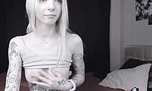 Pale Slim Tattoo Camgirl Flashes Tits On Cam In Shaved Pussy Orgasm