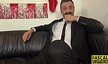 Fetish Whore Throating Cock in Hardcore BDSM Spanking Session