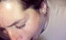 early morning cum shot in blonde's thong