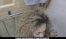 FamilyStrokes - Caramel ebony teen Xianna Hill throatfucked hard by stepbro