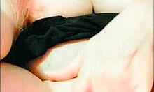 Amateur milf rubs and fingers her curvy pussy on cellphone pov