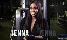 black teen 18+ doing tough pre-season gym workout 😊