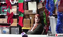 tiny redhead krystal orchid steals and gets punished with monster cock in garage