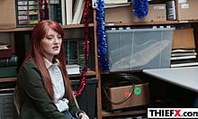 tiny redhead krystal orchid steals and gets punished with monster cock in garage