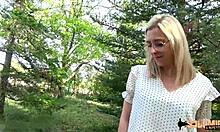 Alrox, young blonde slut, gets her tight ass pounded outdoors