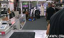 Tight body getting bare in shop reality video
