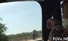 Cutie exposes pussy for intense hot fucking in nature.