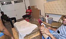 18yr blasian star overwhelmed by first gangbang emotions.