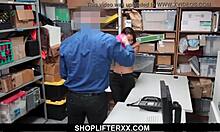 spanish shoplyfter surrenders tight anus for rough anal with guard