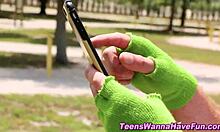 Did you see those costumed teens getting spunked at the party?