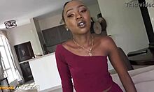 this real amateur ebony teen with petite tits and juicy ass gets pounded hard by her favorite big cock