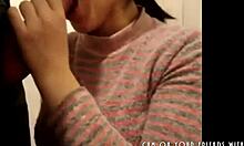 great young 18+ brunette amateur handling that big cock