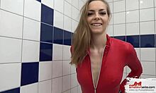 Wet footjob with dildo and toys in fetish play