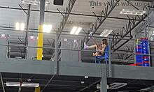 Busty Rissa May Caught Sneaking in Warehouse by a Monster Cock Guard