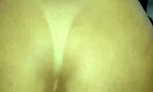 dog on leash serves master with ass