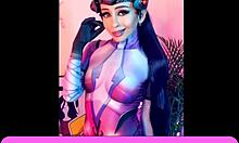 Widowmaker cosplay by Alicebong features anal toy play in Overwatch style