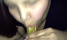 Girlfriend intensely sucks cock for cum